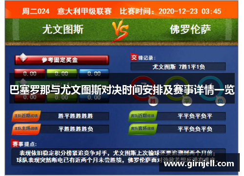 巴塞罗那与尤文图斯对决时间安排及赛事详情一览